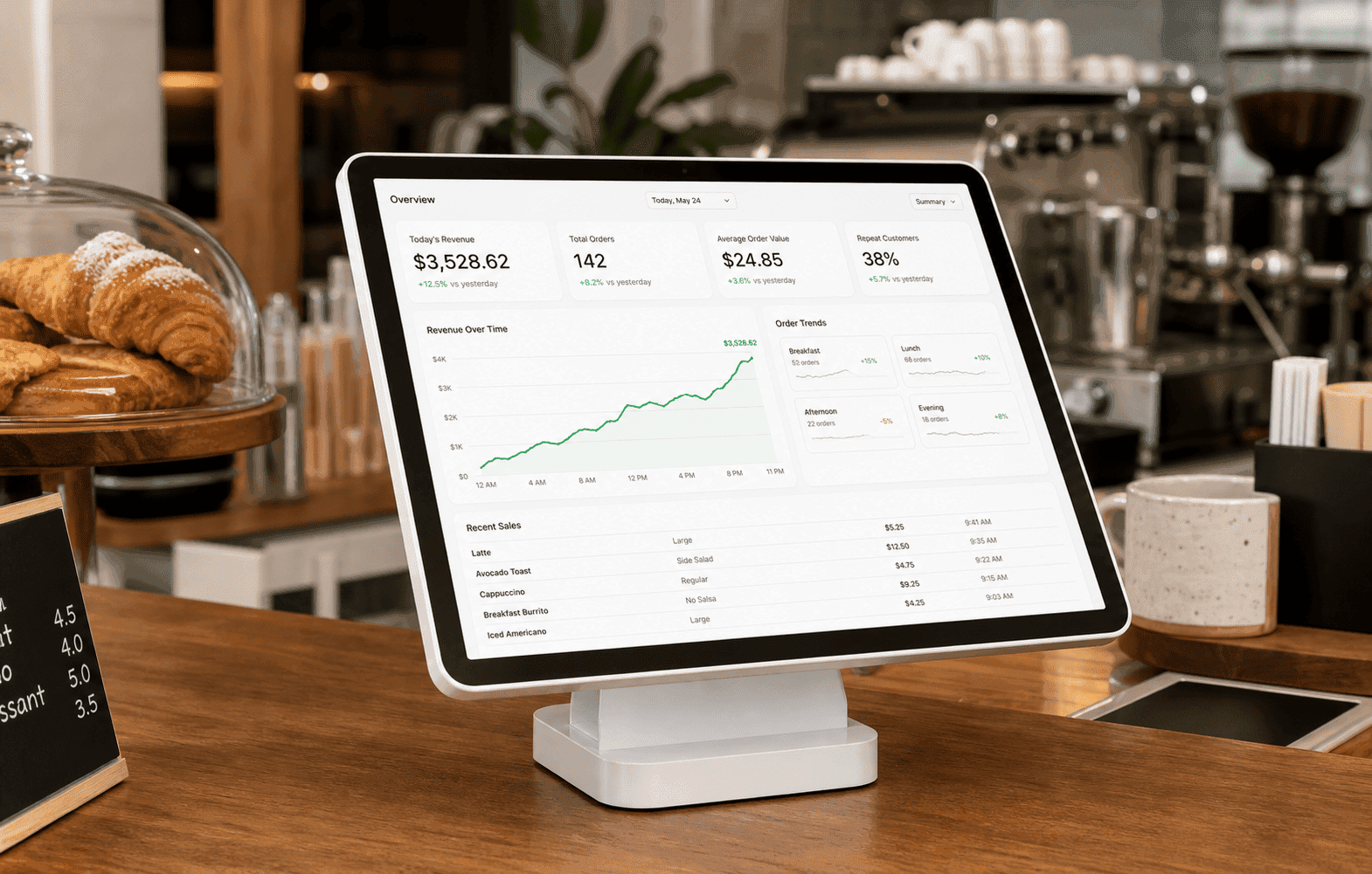 Concision's revenue recommendations for a cafe